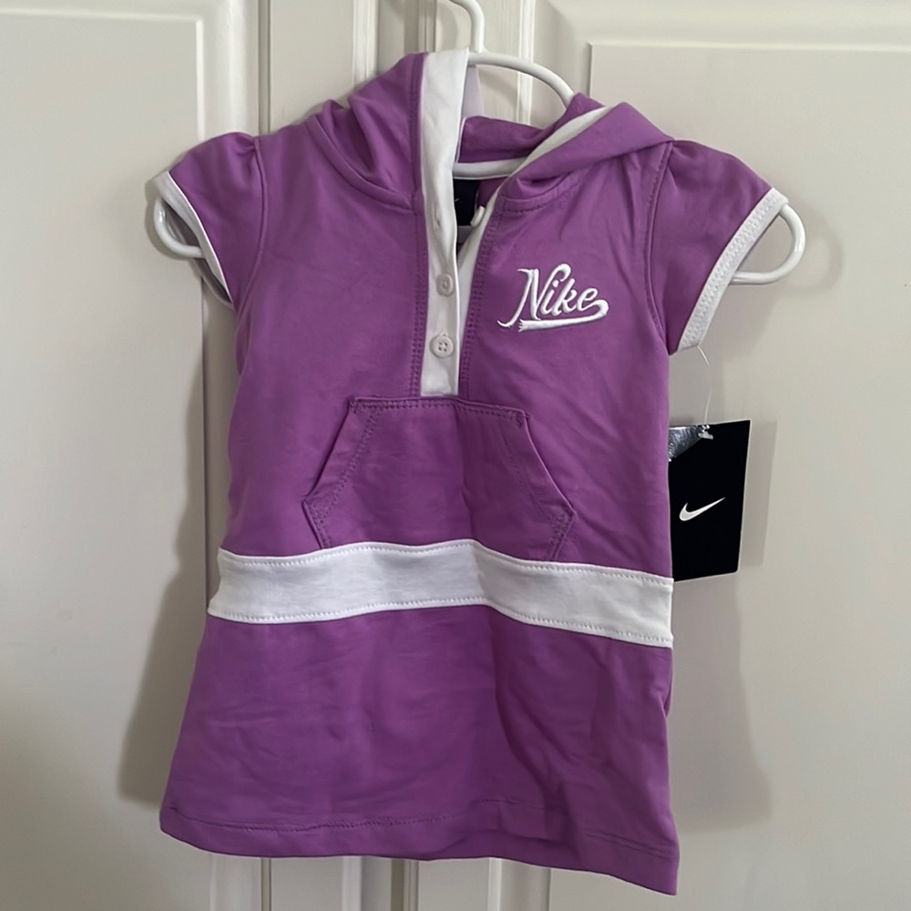 Baby Girl Purple Nike Hooded Dress - Size 6-9 Months